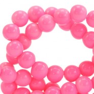 Opaque glass beads 6mm Azalea pink